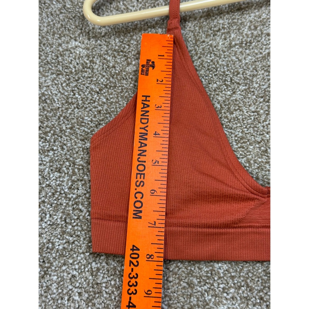 Victoria's Secret PINK Ribbed Halter Bralette Burnt Orange Rust Small Boho Swim - Picture 6 of 8